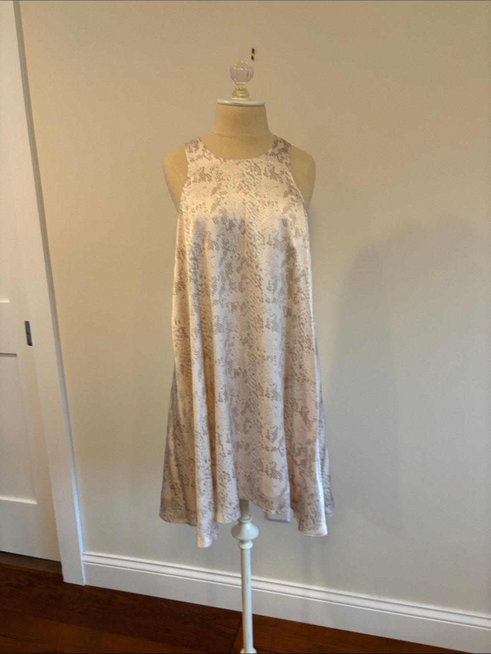 ATM Anthony Thomas Melillo Silk Beige Snake-Print Sleeveless Mini Dress